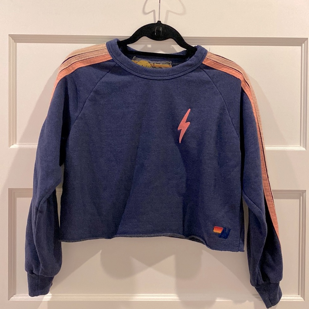 Aviator Nation Blue and Pink Sweatshirt
